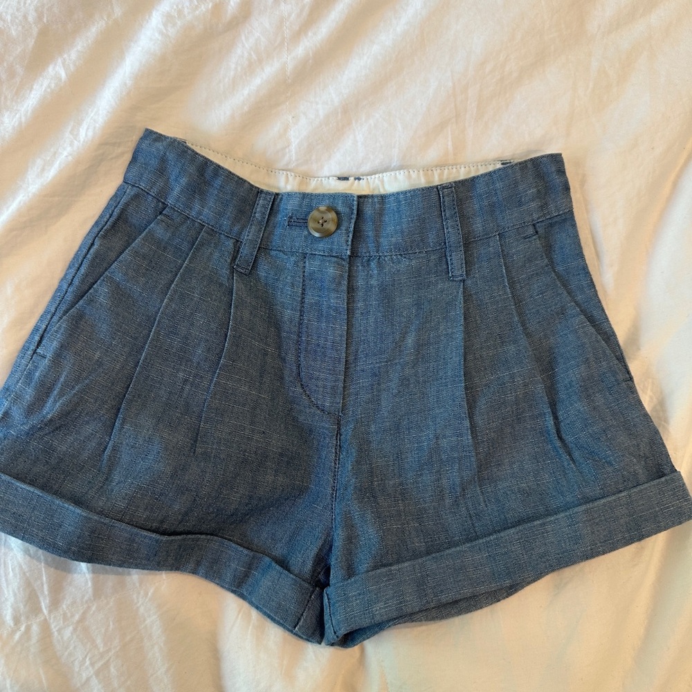 Crewcuts Blue Jean Shorts High-Waisted Cuffed Hem - Size 4